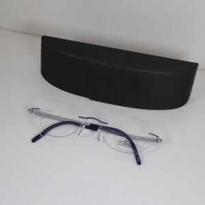 Silhouette Eyeglasses Frames Momentum 5529 70 4510 Silver/Blue 52-17-135mm